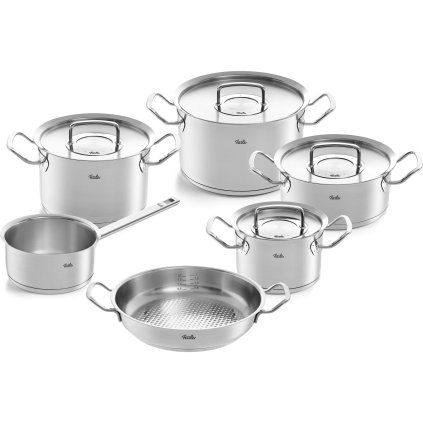 Set de vase pentru gătit ORIGINAL PROFI + tigaie pentru servire ORIGINAL PROFI, set de 6, Fissler