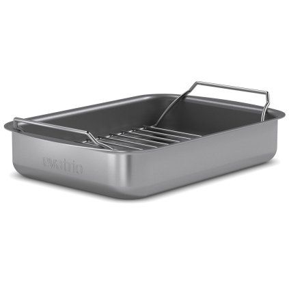 Tigaie pentru prăjire PROFESSIONAL 26 x 19 cm, cu grătar, gri, aluminiu, Eva Trio