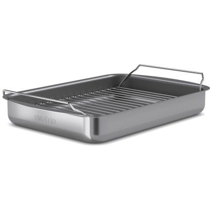 Tigaie pentru prăjire PROFESSIONAL 35 x 25 cm, cu grătar, gri, aluminiu, Eva Trio