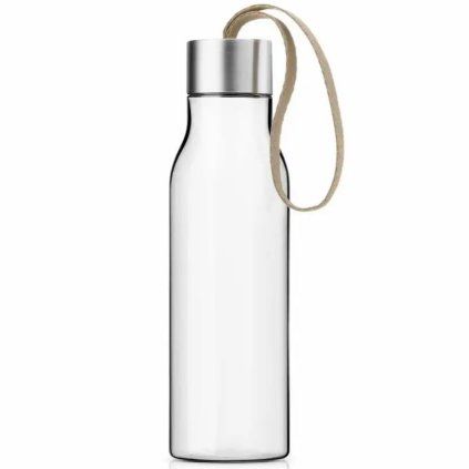 Sticlă de apă 500 ml, curea bej perlat, plastic, Eva Trio