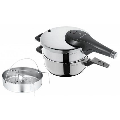 Oală sub presiune PERFECT PREMIUM 4,5 l + 3 l + insert de abur, set de 3 buc, inox,WMF