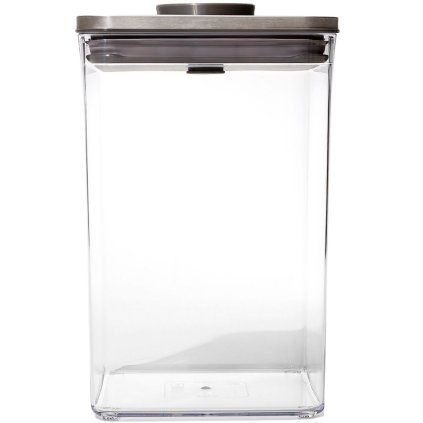 Recipient depozitare pentru bucătărie POP STEEL 4,2 l, pătrat mare, plastic, OXO
