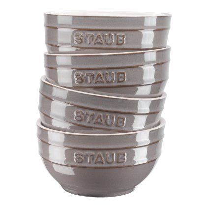 Bol de masă 400 ml, set de 4, gri, ceramică, Staub