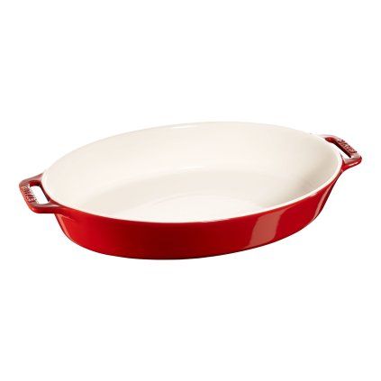 Platou de copt 36 cm, roșu, ceramică, Staub