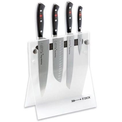 Cuțite de bucătărie PREMIER PLUS cu suport, set de 4, alb, oțel inoxidabil, F.DICK