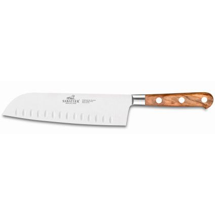 Cuțit Santoku PROVENCAO 18 cm, nituri din oțel inoxidabil, maro, Lion Sabatier