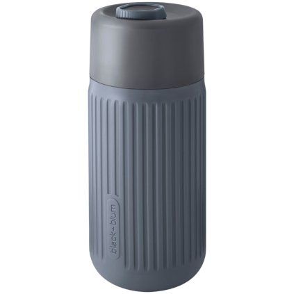 Cană pentru călătorie 340 ml, gri, sticlă, Black+Blum