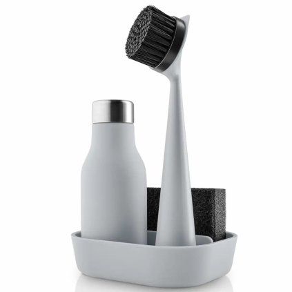 Set pentru spălatul vaselor, 4 buc., gri marmorat, Eva Trio