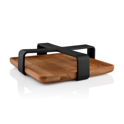 Suport pentru șervețele NORDIC KITCHEN 19 x 5 cm, negru, plastic/bambus, Eva Trio