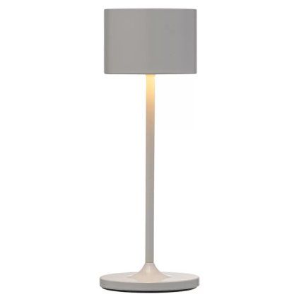 Lampă de masă portabilă FAROL MINI 19,5 cm, LED, alb, gri-satelit, Blomus