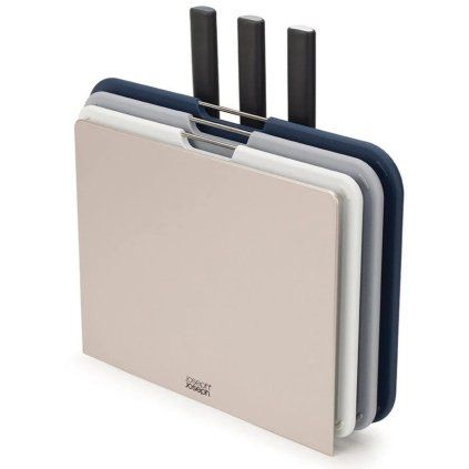 Tocător NEST 6 PLUS 60194, set de 3 buc + cuțite de bucătărie, plastic, Joseph Joseph