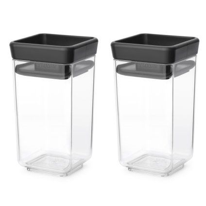 Recipient pentru depozitarea alimentelor TASTY PLUS 150 ml, set de 2 buc, gri închis, Brabantia
