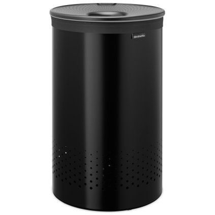 Coș pentru rufe 60 l, negru mat, oțel, Brabantia