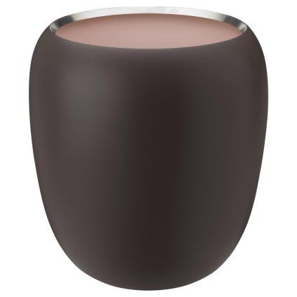 Vază ORA 22 cm, culoare închisă, oțel inoxidabil, Stelton
