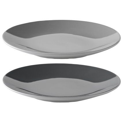 Farfurie pentru cină EMMA 22 cm, set de 2 buc, cenușiu, ceramică, Stelton