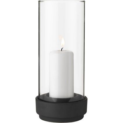 Suport de lumânare pentru cină HURRICANE 24 cm, negru, ceramică, Stelton