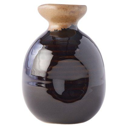 Sticlă de saké 350 ml, maro / negru, ceramică, MIJ