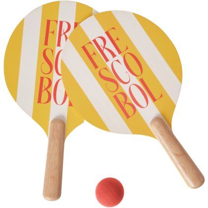 Set pentru tenis de plajă FRESCOBOL, set de 3 buc, galben, Printworks