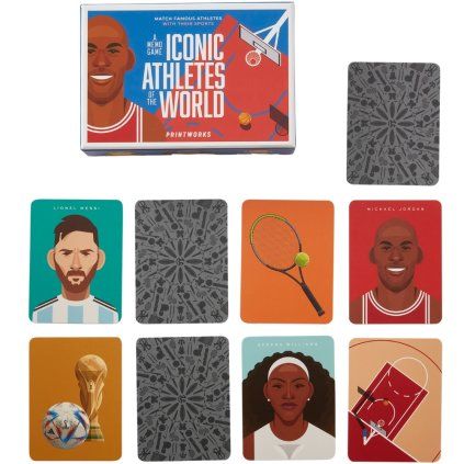 Joc de memorie ICONIC ATHLETES, 50 de cărți, Printworks