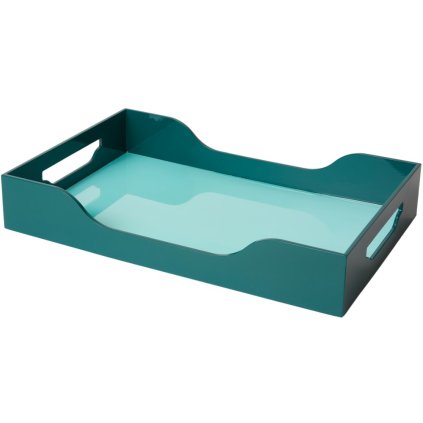 Tavă decorativă UMFLARE 42 cm, turcoaz, lemn, Printworks