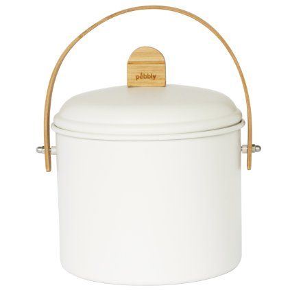 Compostor NBA202 3,5 l, bej, oțel / bambus, Pebby