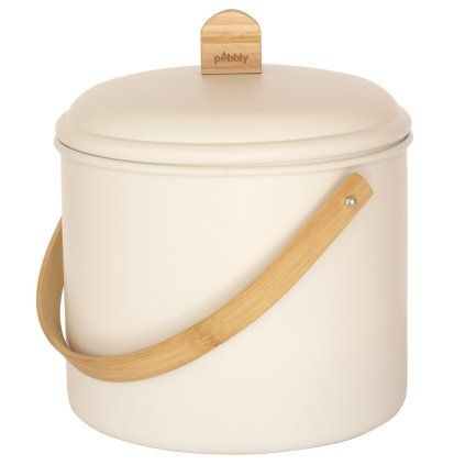 Compostor NBA167 7 l, crem, oțel / bambus, Pebby