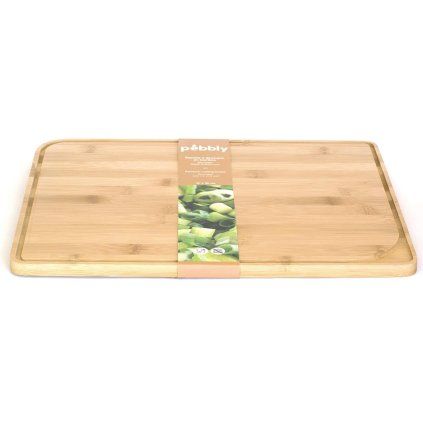 Placă de tăiat NBA142 26 x 18 cm, maro, bambus, Pebbly