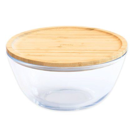 Recipient pentru depozitarea alimentelor PKV-011 770 ml, sticlă/bambus, Pebbly