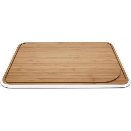Placă de tăiat NBA098 35 x 25 cm, alb, bambus, Pebbly