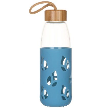 Sticlă de apă PKV-001 550 ml, albastru, sticlă, Pebbly