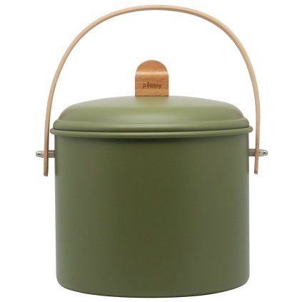 Compostor NBA235 7 l, măsline, oțel / bambus, Pebby