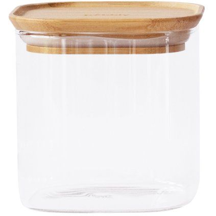 Recipient pentru depozitarea alimentelor PKV-005 800 ml, sticlă/bambus, Pebbly