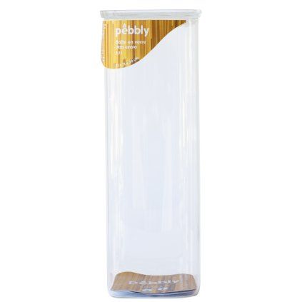 Borcan de depozitare pentru bucătărie PKV-046 2,2 l, sticlă, Pebbly