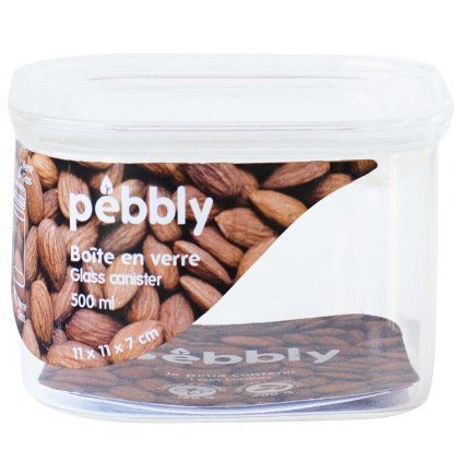 Borcan de depozitare pentru bucătărie PKV-043 500 ml, sticlă, Pebbly