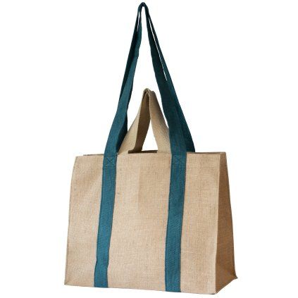 Geantă de cumpărături NBA210 41 cm, bej / verde, bumbac, Pebbly