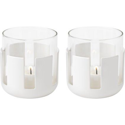 Suport pentru lumânări LUNA 7 cm, alb moale, oțel inoxidabil / sticlă, Stelton