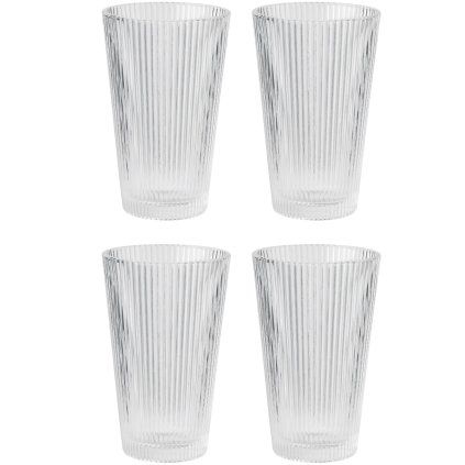 Pahar înalt pentru băuturi PILASTRO 350 ml, set de 4 buc, transparent, Stelton
