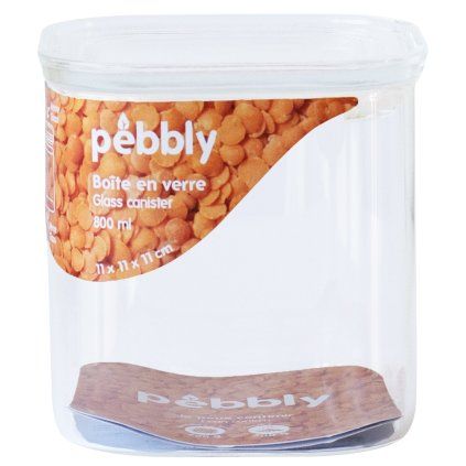 Borcan de depozitare pentru bucătărie PKV-044 800 ml, sticlă, Pebbly