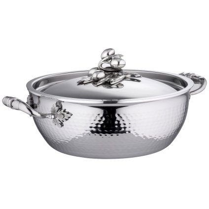 Oală joasă OPUS PRIMA 24 cm, argintiu, oțel inoxidabil, Ruffoni