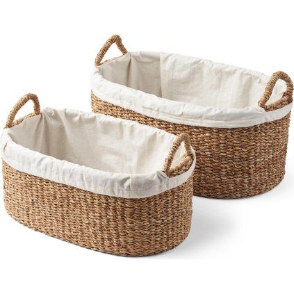 Coș de rufe WICKER, set de 2 buc, iarbă de mare, Humdakin