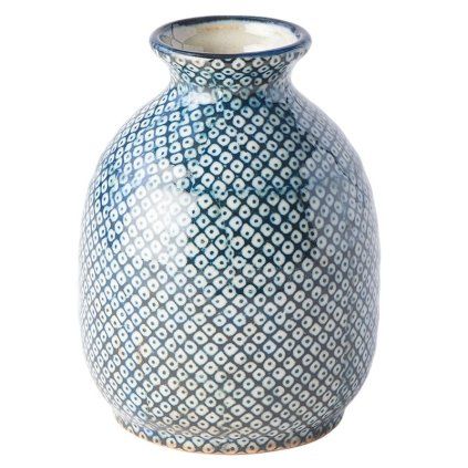 Sticlă de saké SHIBORI, albastru, ceramică, MIJ