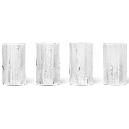Set pahare pentru aperitiv RIPPLE 140 ml, set de 4 buc, transparent, ferm LIVING