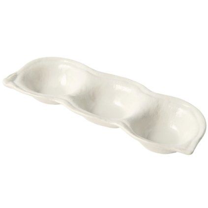 Bol pentru sos TRIPLE POD, alb, ceramică, MIJ