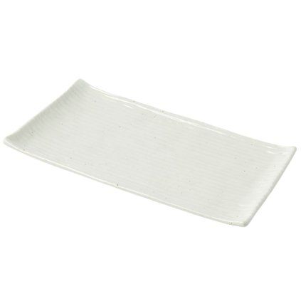 Platou de servit CONTOUR 24 x 15 cm, alb, ceramică, MIJ
