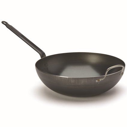 Wok BLUE CARBON 32 cm, albastru oțel, de Buyer