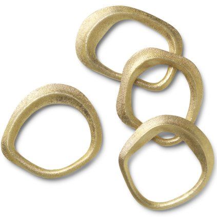 Inel pentru șervețele FLOW 7 cm, set de 4 buc, alamă, ferm LIVING