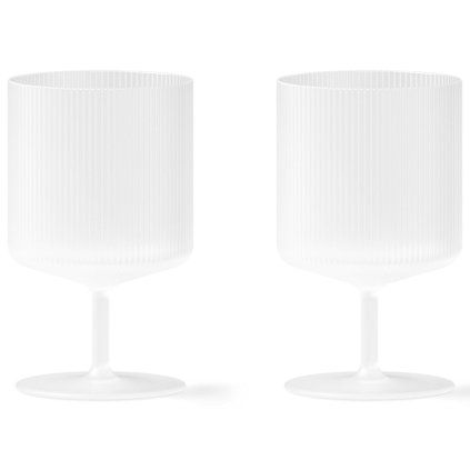pahare de vin RIPPLE 270 ml, set de 2 buc, alb, ferm LIVING