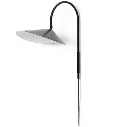 lampă de perete ARUM 26 cm, negru, aluminiu, ferm LIVING