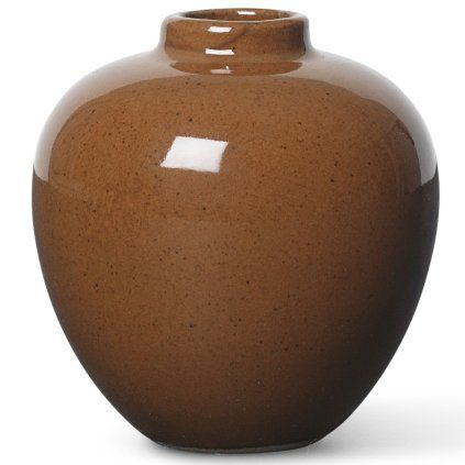 Vază ARY 7,5 cm, maro, gresie, ferm LIVING