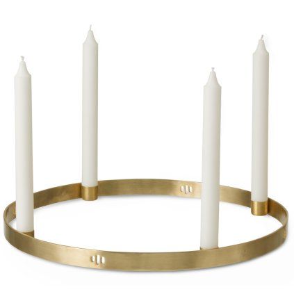 Suport de lumânare pentru cină CIRCLE 38 cm, alamă, ferm LIVING